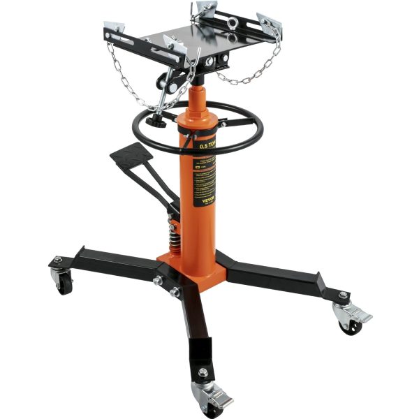 VEVOR Transmission Jack 1100 lbs 2-Stage Hydraulic High Lift Vertical Telescopic,Orange - Image 9