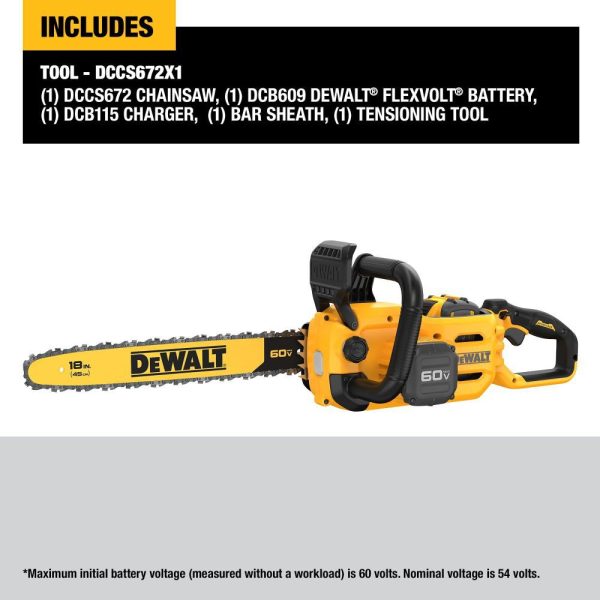 DW 60V MAX Chainsaw 18" Brushless Cordless Kit DCCS672X1 from DW - Image 5