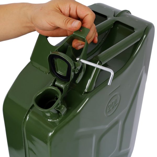 20 Liter (5 Gallon) Jerry Fuel Can with Flexible Spout, Portable Jerry Cans Fuel Tank Steel Fuel Can, Fuels Gasoline Cars, Trucks, Equipment, GREEN - Image 6