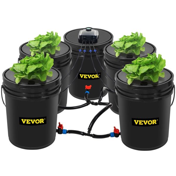 5-Gallon 5-Bucket DWC Hydroponic System for Deep Water Culture