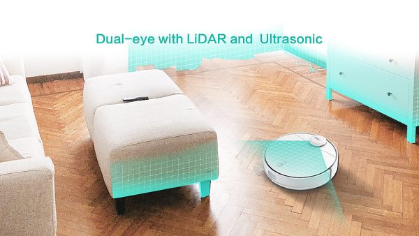 360 - S9 LiDAR Dual-Eye Vacuum+Mop Combo Robot Cleaner - White - Image 3