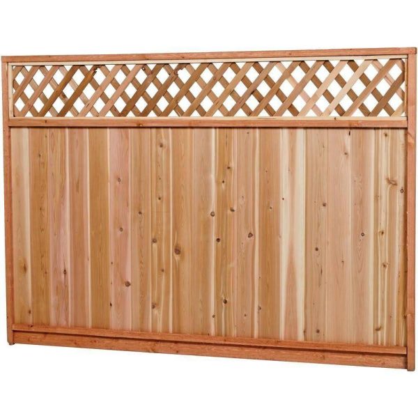 6 ft. x 8 ft. Premium Cedar Lattice Top Fence Panel with Stained (SPF) Frame