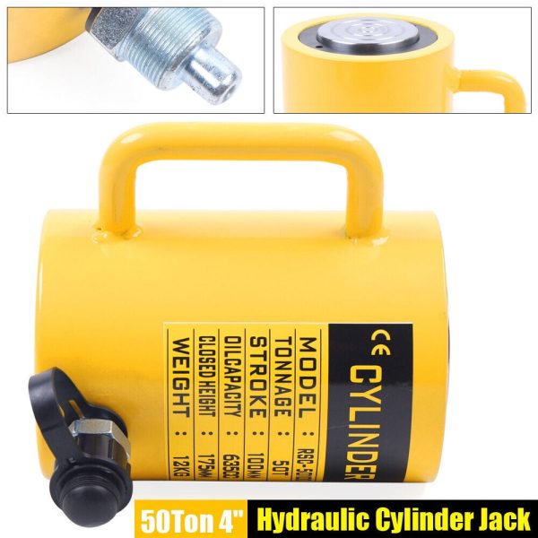 50-Ton 4"Stroke Hydraulic Cylinder Jack Single Acting Lifting Ram 635CC Cylinder - Image 4