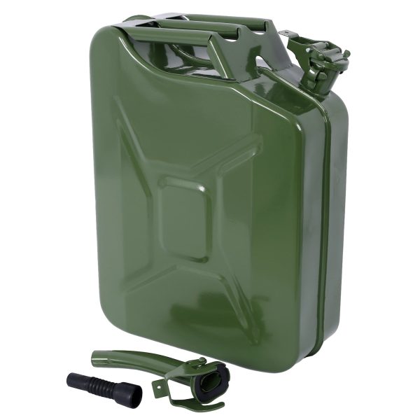 20 Liter (5 Gallon) Jerry Fuel Can with Flexible Spout, Portable Jerry Cans Fuel Tank Steel Fuel Can, Fuels Gasoline Cars, Trucks, Equipment, GREEN - Image 3