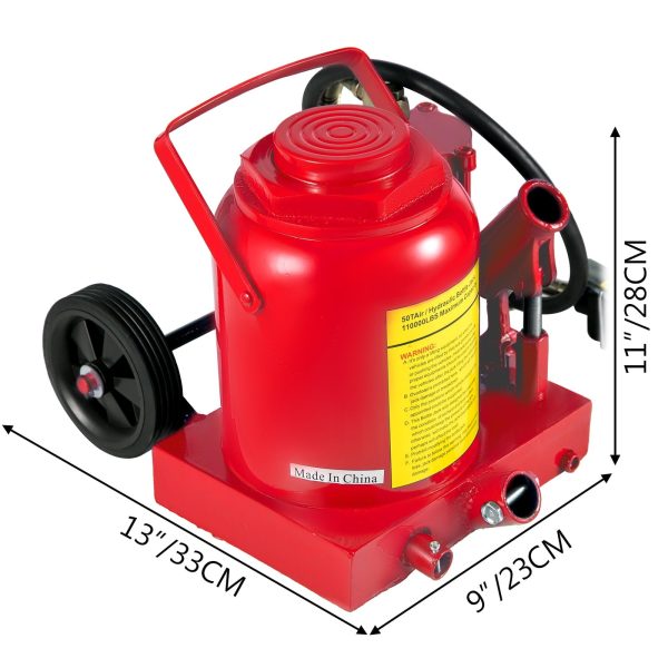 VEVOR Air Hydraulic Bottle Jack 50 Ton Bottle Jack 110231lbs Air Jack Rugged Steel Construction Heavy Duty for Auto Truck RV Repair Lift Tools - Image 7