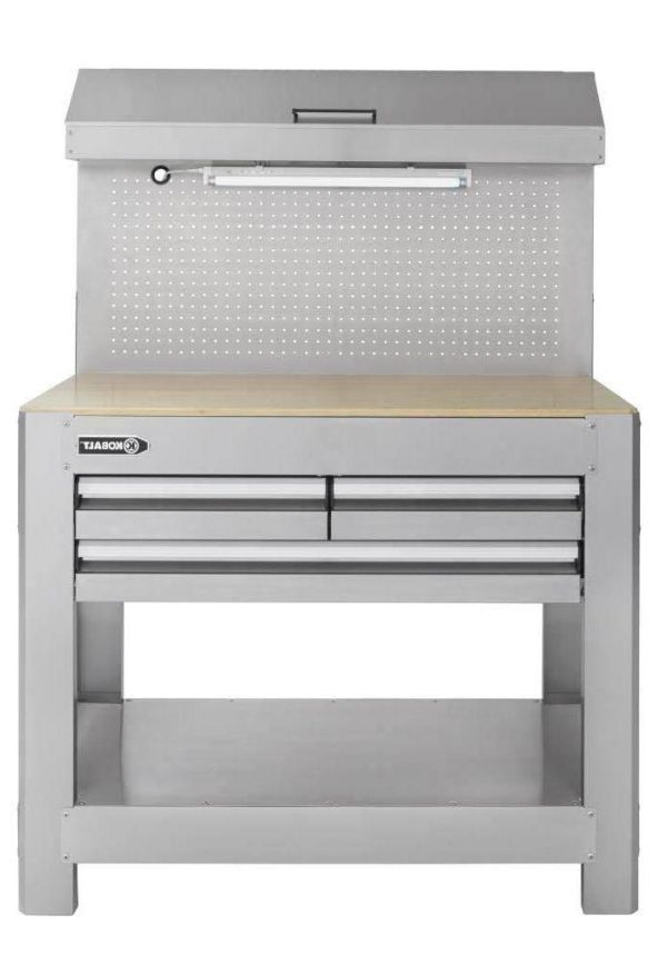 45-in W x 36-in H 3-Drawer Work Bench SS