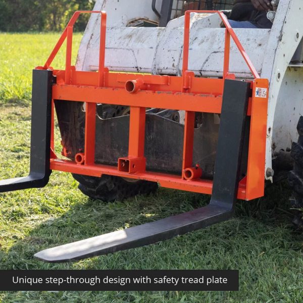 Titan Attachments UA USA Made Orange Step-Through Pallet Fork Frame Attachment, 48in Fork Blades, Rated 4,000 LB, Quick Tach Mounting - Image 5