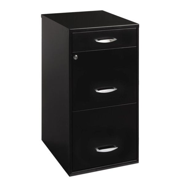 Space Solutions Filing Cabinet 18"W， 3-Drawer Organizer File， Black