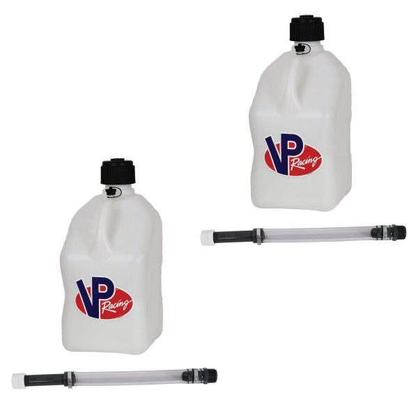 VP Racing 5.5 Gal Motorsport Racing Liquid Jug Can & 14 Inch Hose (2 Pack)