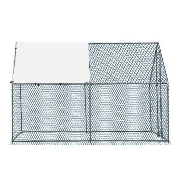 10 x 10 ft Large Metal Chicken Coop, Walk-in Poultry Cage Chicken Hen Run House with Waterproof Cover, Rabbits Cats Dogs Farm Pen for Outdoor Backyard Farm Garden - Image 2