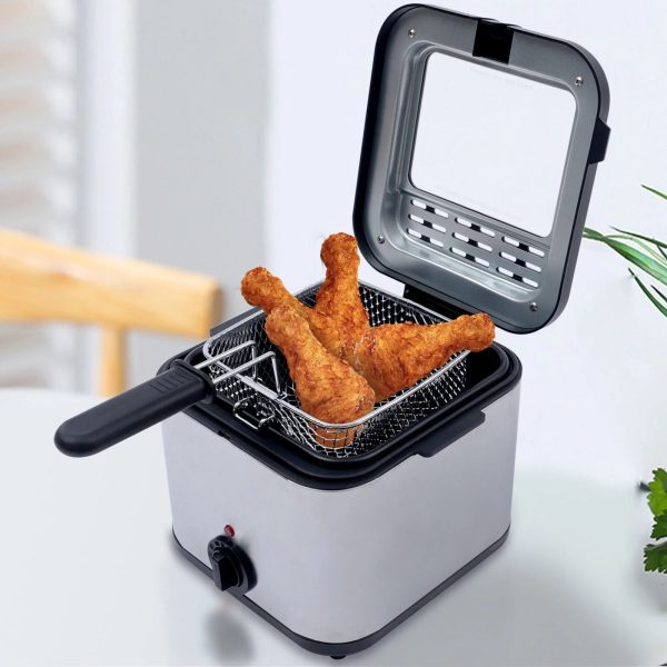 1000W 2.5L Deep Fryer With Basket Small Fryer w/ View Window, Oil Dripping Hook - Image 9