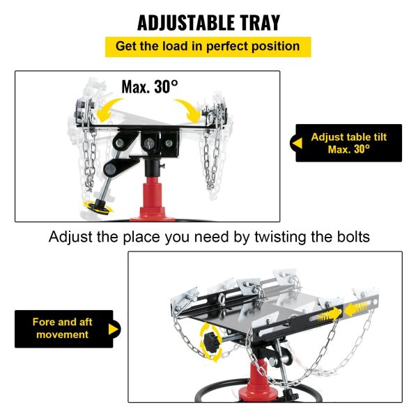 VEVOR Transmission Jack 1322 lbs 2-Stage Hydraulic High Lift Vertical Telescopic - Image 4