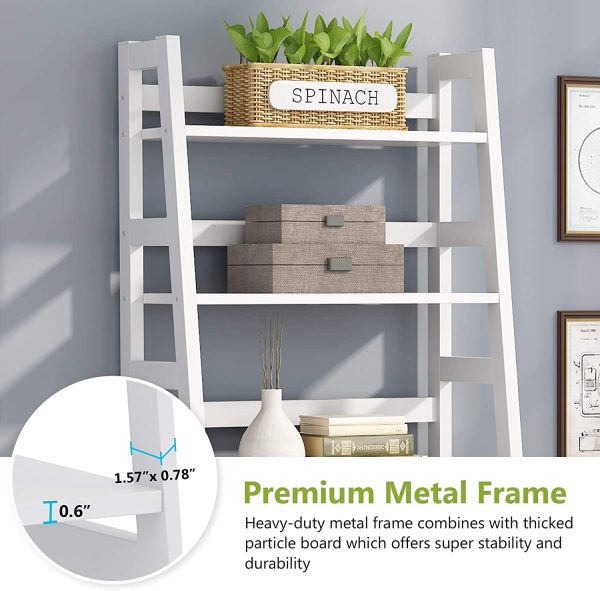 5-Tier Ladder Bookshelf Bookcase, 5 Shelf Ladder Shelves for Living Room Home Office - Image 4