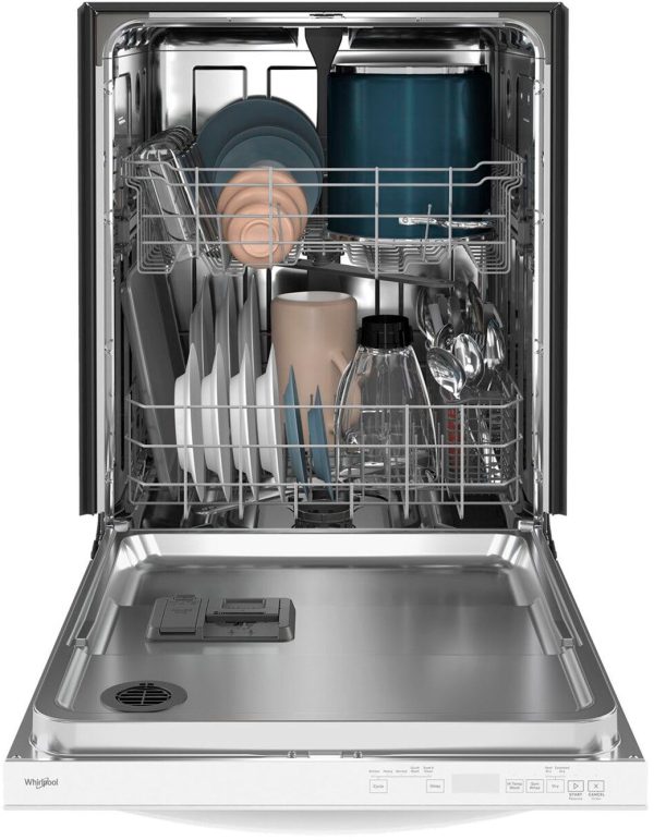 Whirlpool - 24" Top Control Built-In Dishwasher with Stainless Steel Tub, Large Capacity with Tall Top Rack, 50 dBA - White - Image 6