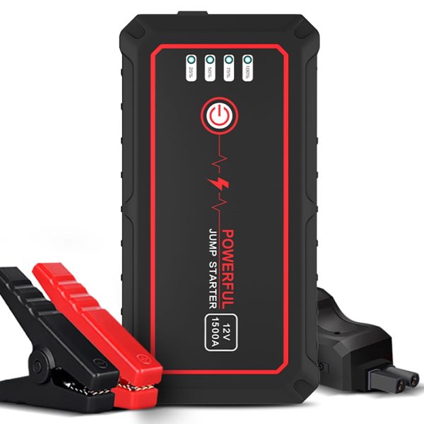 1500A Car Jump Starter 12V 14000mAh(up to 8L Gas,6L Diesel Engines) with USB Quick Charge 3.0 and Smart Clip