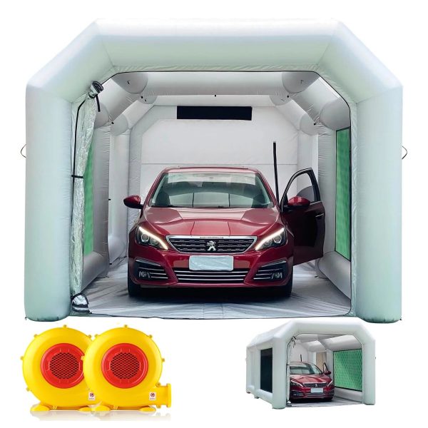 WARSUN 20x11.5x9Ft Inflatable Paint Booth & Larger Air Filter System Professional Inflatable Spray Booth with 580W+450W Blowers