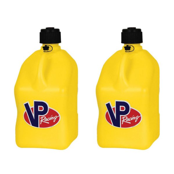 VP Racing Fuels Motorsport 5.5 Gallon Square Utility Jugs, Yellow (2 Pack)