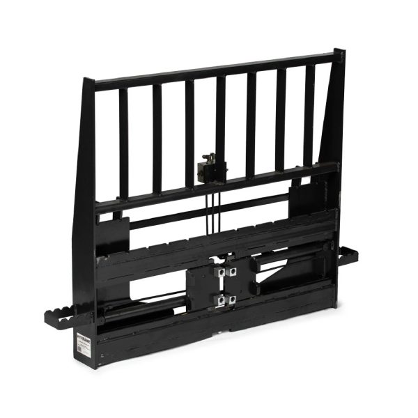 Titan Attachments Standard Series Adjustable Hydraulic Sliding Skid Steer Pallet Fork Frame, 4,000 LB Capacity, Adjusts 8in to 40in Hydraulically, Side Steps for Easy Entry, Quick Tach Mounting System