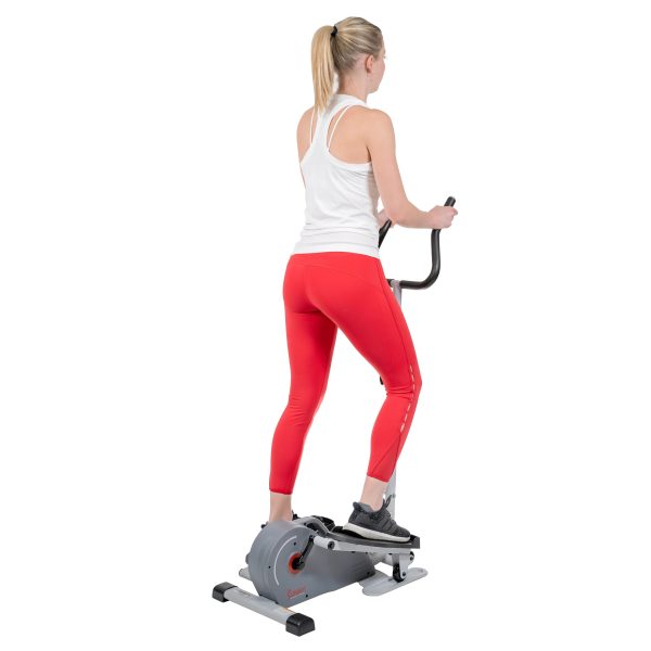 Sunny Health & Fitness Compact Magnetic Standing Elliptical Machine w/ Handlebars - Portable Workout Stepper for Home, SF-E3988 - Image 8