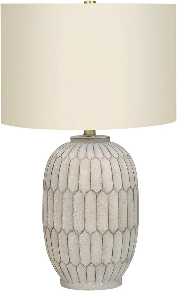 9720 LightingTable Lamp, Cream Resin, Shade, Transitional Lighting-24 H Table, 14.5" L x 14.5" W x 24" H - Image 2