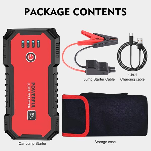 SUGIFT 2000A Car Jump Starter 12V 20000mAh up to 9L Gas 7L Diesel Engines with USB Quick Charge 3.0 and Smart Clip - Image 3