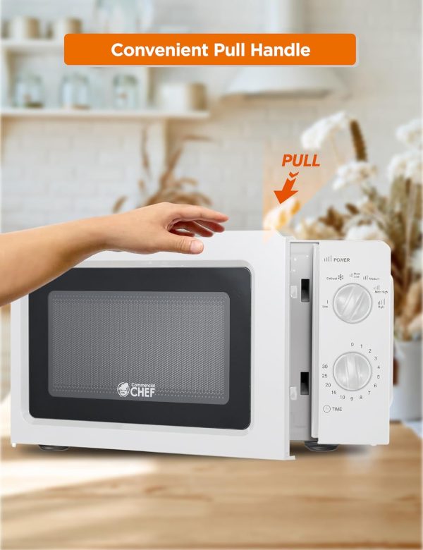 0.6 Cubic Foot Microwave with 6 Power Levels, Small Microwave with Grip Handle, 600W Countertop Microwave with 30 Minute Timer and Mechanical Dial Controls, Black - Image 5