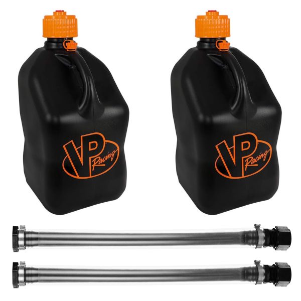 VP Racing Fuels 14" Hose (2 Pack) & 5 Gallon Jug, Black/Orange (2 Pack)