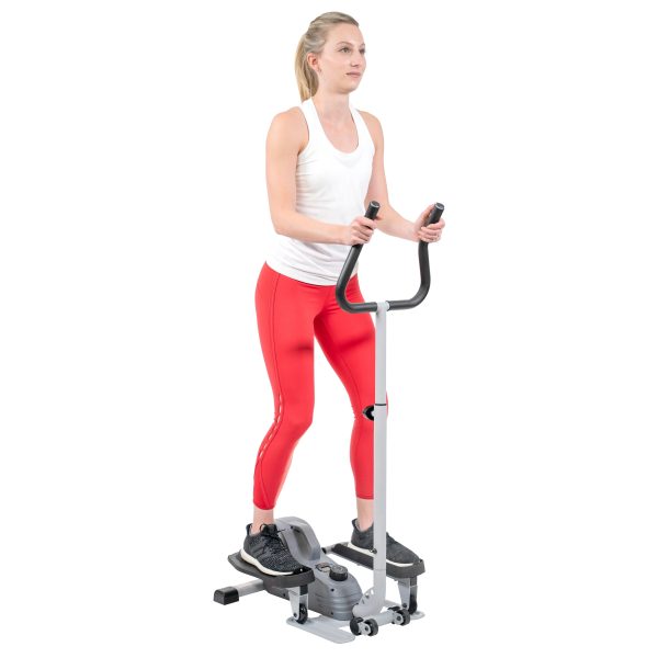 Sunny Health & Fitness Compact Magnetic Standing Elliptical Machine w/ Handlebars - Portable Workout Stepper for Home, SF-E3988 - Image 6