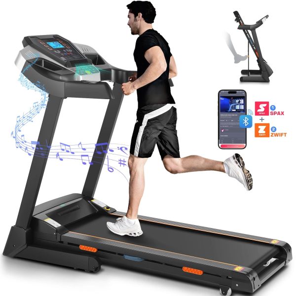 Tikmboex Strong 3.25HP Treadmill with Auto Incline & Smart App,Bluetooth Speaker, Large LED Display & Fan for Home Office Walking Running Exercise Machine, 300 lb Capacity