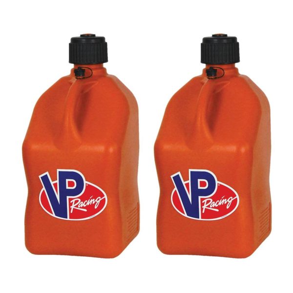 VP Racing Fuels Motorsport 5.5 Gallon Square Utility Jugs, Orange (2 Pack)