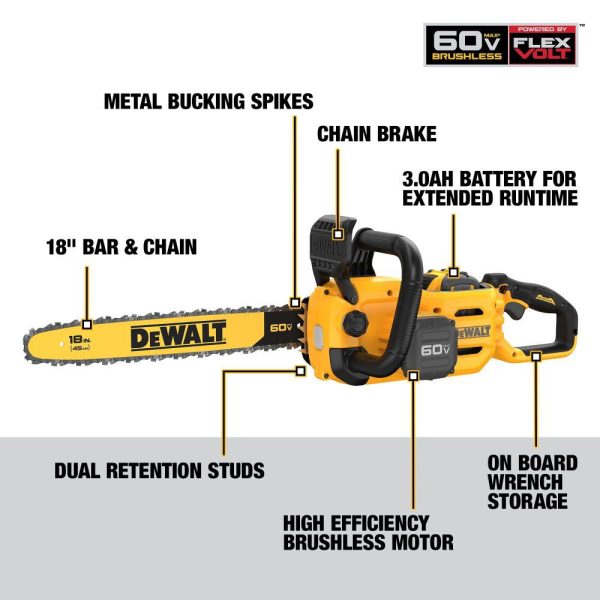 DW 60V MAX Chainsaw 18" Brushless Cordless Kit DCCS672X1 from DW - Image 4