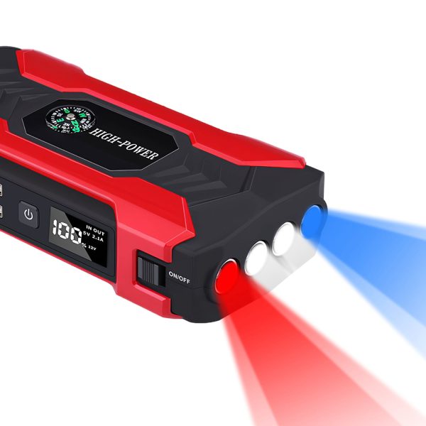 iNova Car Jump Starter Booster 800A Peak 28000mAh 12V Battery Charger (Up to 6.0L Gas or 3.0L Diesel Engine) with LCD Screen 4 Modes LED Flashlight - Image 9