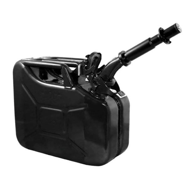 Wavian 3024 2.6 Gallon 9.8 Liter Steel Jerry Can with Spout, Black - Image 2