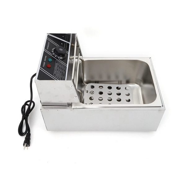 6L/6.3QT Electric Deep Fryer Stainless Steel Restaurant Home 1700w Countertop 1700W Extra Large Electric Deep Fryer Commercial Restaurant Fry Basket 6L 6L Electric Deep Fryer 1700W Single Tank - Image 2