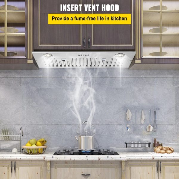 ZGBY 30" Built-In/Insert Range Hood 800Cfm 3-Speed Exhaust Fan Kitchen Stove - Image 2