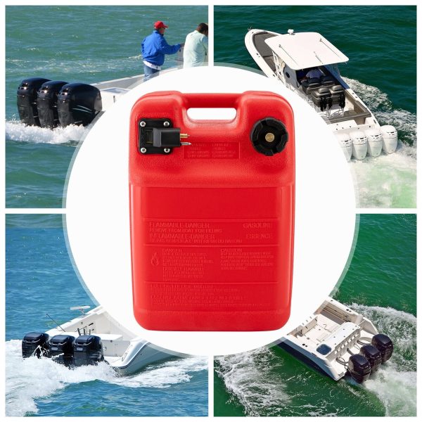 TFCFL Red 6.34 Gallons Portable Boat Fuel Tank Marine Outboard Fuel Tank/Fuel Line - Image 6