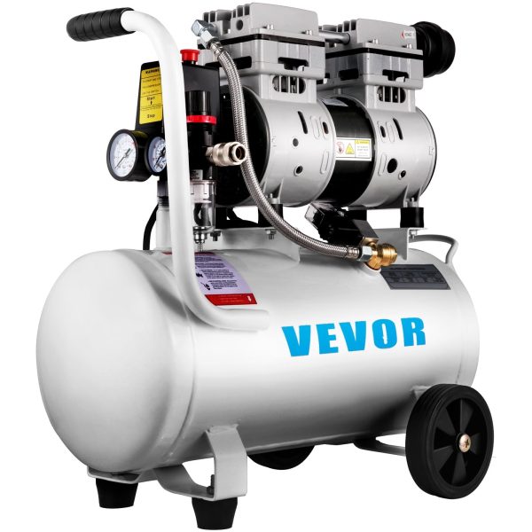 VEVOR 6.6 Gallon, Portable Air Compressor 1 HP, Oil Free, Steel Tank 750W, Pancake 115 Psi, Ultra Quiet for Home Repair, Tire Inflation