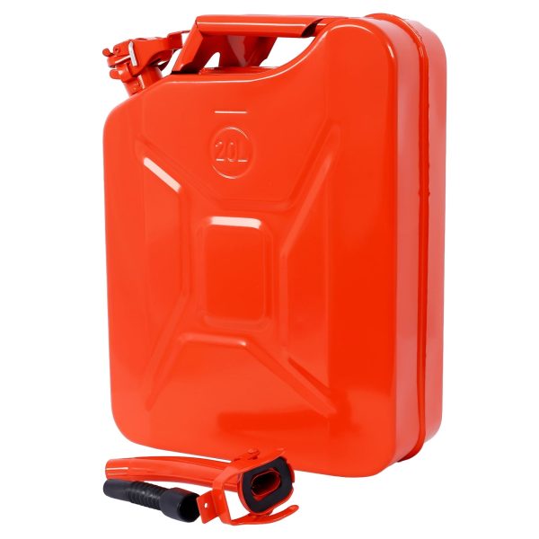 20 Liter (5 Gallon) Jerry Fuel Can with Flexible Spout, Portable Jerry Cans Fuel Tank Steel Fuel Can, Fuels Gasoline Cars, Trucks, Equipment, RED - Image 3