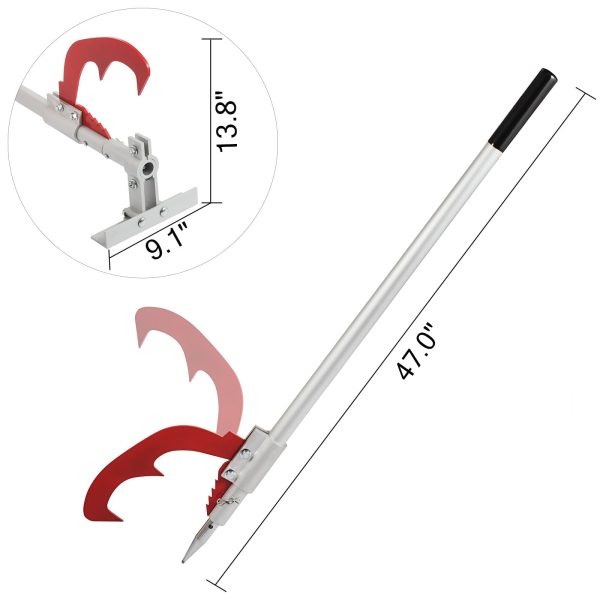 VEVOR 47" Timberjack with Jack Handle Cant Hook Aluminum Log Jack Log Lifter Alloy for Felling and Logging - Image 3