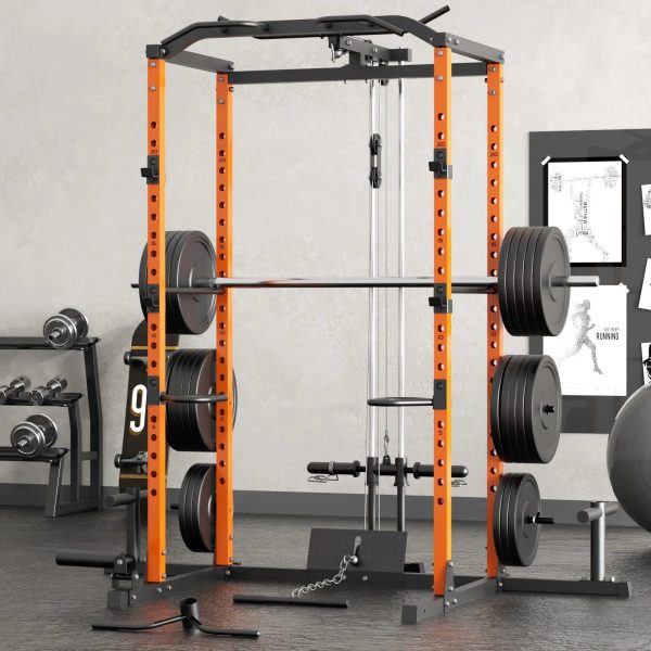 Vanswe Power Cage with LAT Pulldown Attachment, 1200-Pound Power Rack Home Gym - Image 7