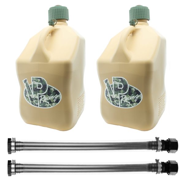 VP Racing Fuels 14 In Container Hose (2 Pack) & 5 Gallon Jug, Tan (2 Pack)