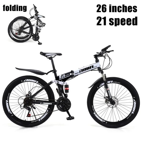 Unisex Adult Mountain Bike Full Suspension 26" 21 Speed MTB Folding Bicycle - Image 3