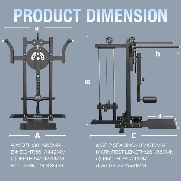 Syedee Leg Raise Machine, Adjustable Standing Hip Training Machine with 9 Height Setting,450lbs Capacity Plate Loaded for Hip Training and Home Gym Exercises - Image 2