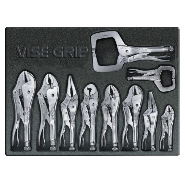 Vise Grip Irwin Locking Plier Set in a Tray, High Grade Alloy Steel, Set of 10