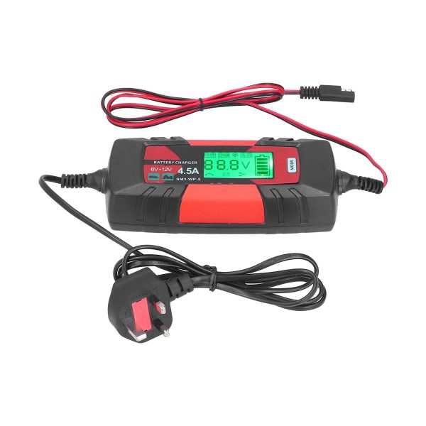 2024 6V 12V Car Battery Charger Intelligent Automatic Batteries Maintainer with LCD Display SM3?WP?5UK Plug 220?240V - Image 5