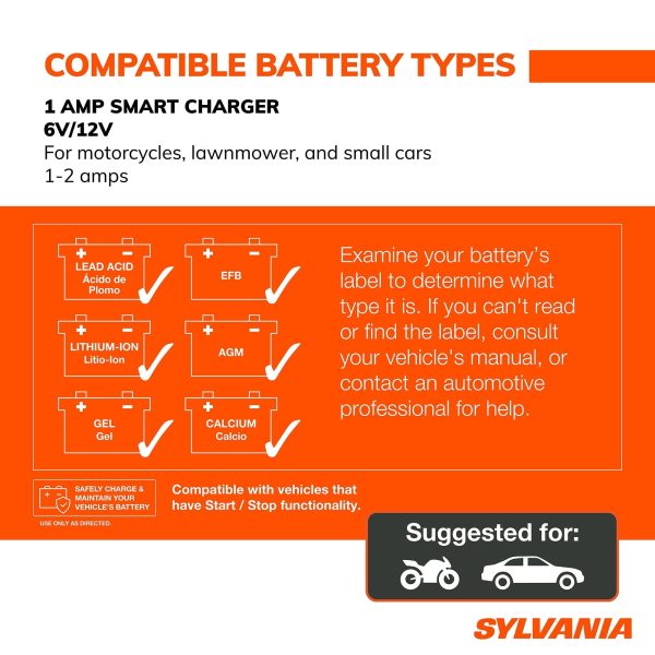 SYLVANIA - Smart Charger - Heavy-Duty, Portable Car Battery Charger - Make Charging Your Car Battery Easy - Use as Battery Maintainer & Charger - 12V or 24V Voltage Output - 8 AMP - Image 3