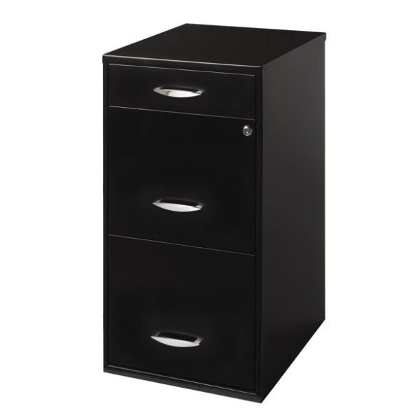 Space Solutions Filing Cabinet 18"W， 3-Drawer Organizer File， Black - Image 5