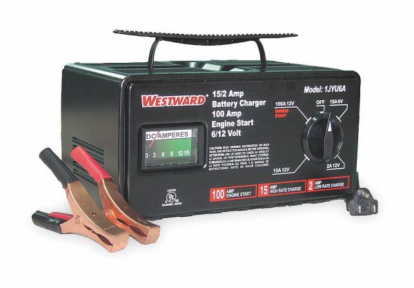 Westward Battery Charger,6/12V (M),100 A Start 1JYU6