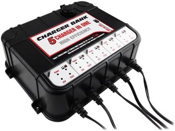 5 Bay 6/12V 1.5AMP Battery Charger/Maintainer w/Alligator & Eyelet Connectors - Image 3