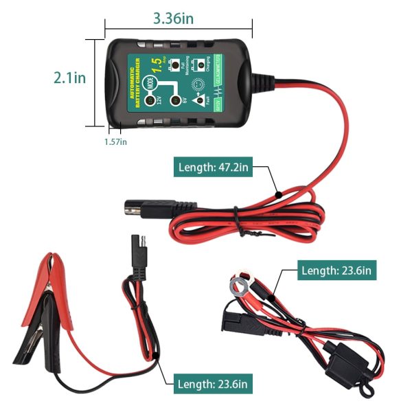 3 pack 6V 12V battery charger maintainer trickle for Harley Davidson motorcycles - Image 8